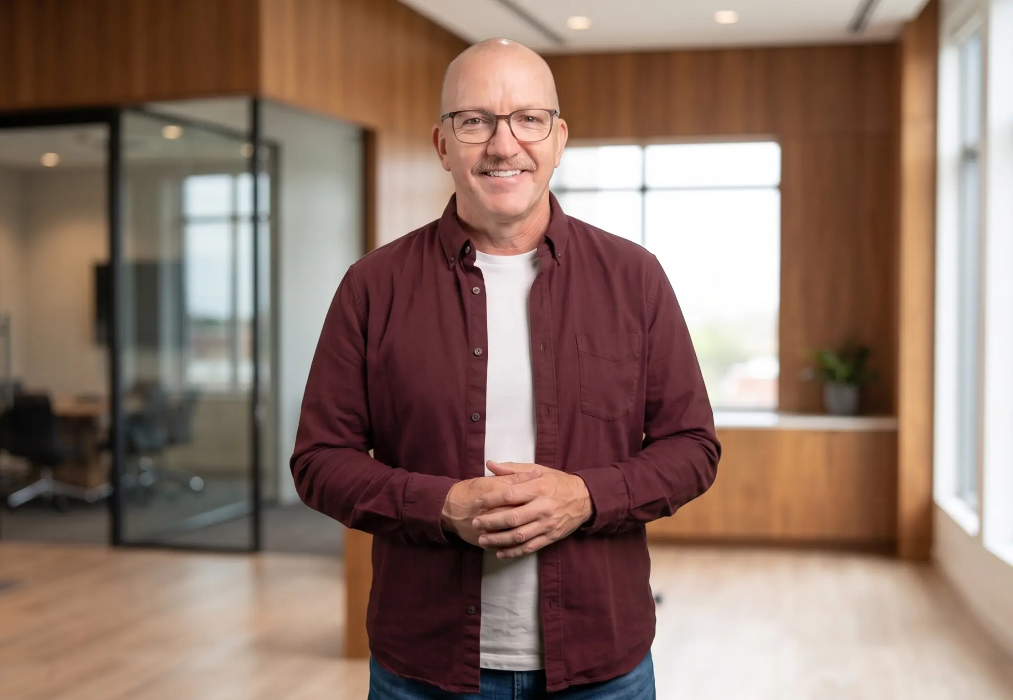 Frederik, founder of Ozzie Spark Services, in an office